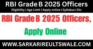 RBI Grade B 2025 Officers